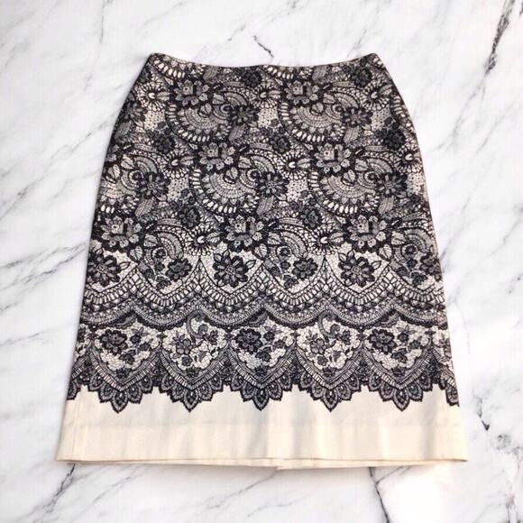 Talbots 2 Floral Cotton Pencil Skirt - Picture 1 of 8